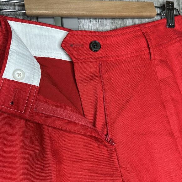 J Crew Shorts Size 2 Line Blend Cuffed Red Color High Rise Lined Pockets - Picture 4 of 8